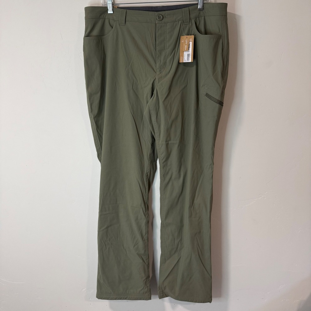 Eddie Bauer Womens Rainier Lined Pant 16 Sprig Green NWT Fleece Hiking UPF 50+
